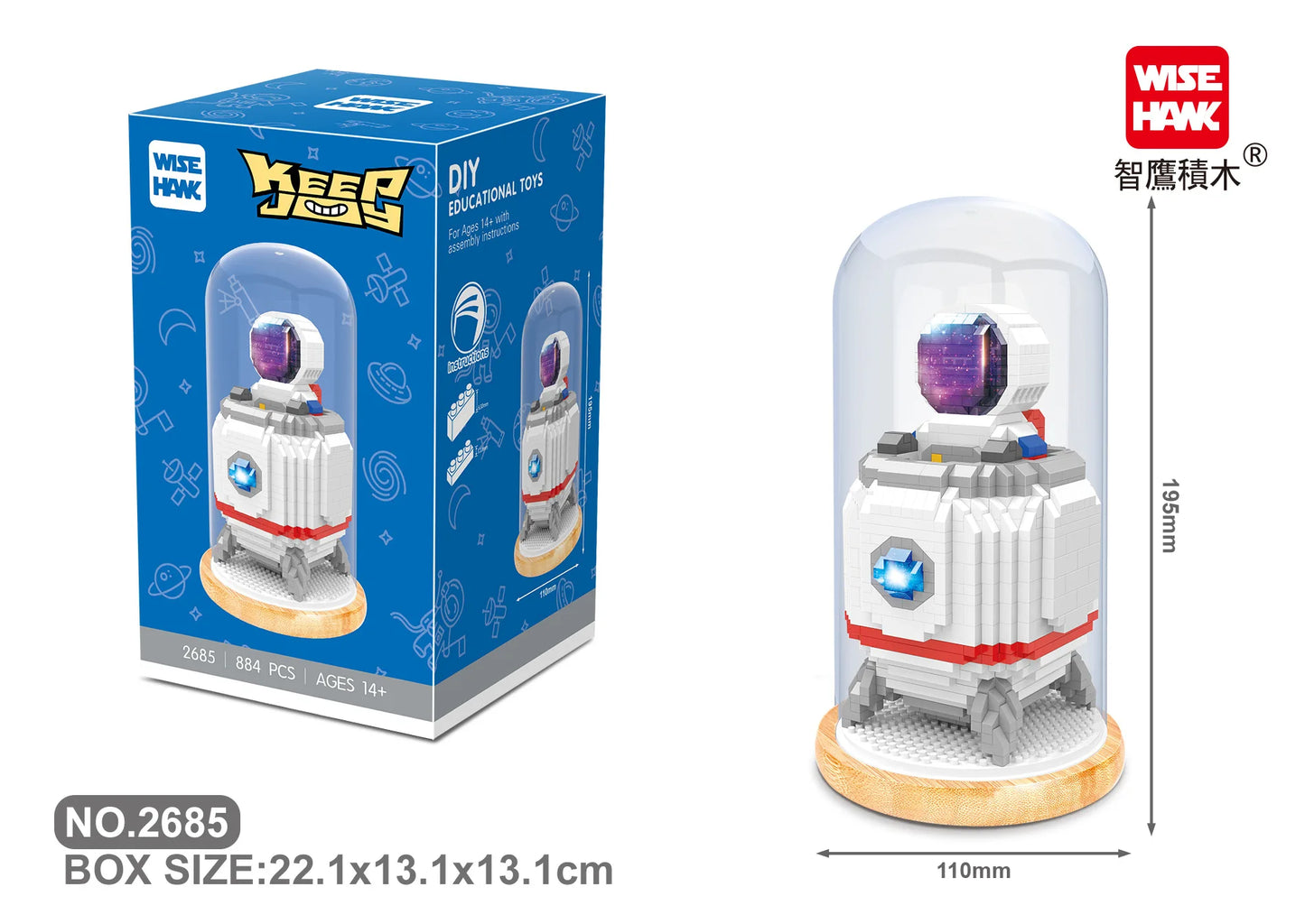 WiseHawk Micro Building Blocks One Piece Wedding Dress Light Tree House Kids Mini Brick Toys con caja de presentación y luz LED