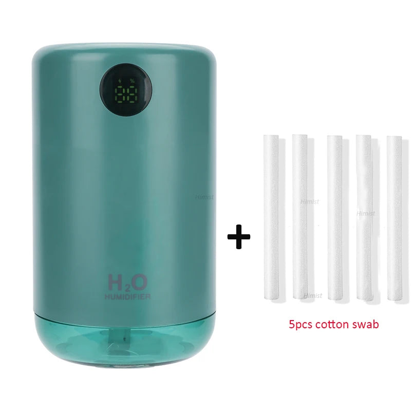 Humidificador de aire ultrasónico inalámbrico, 500 ml, 2000 mAh, portátil, difusor de niebla aromática, batería de larga duración, humidificador de aromaterapia