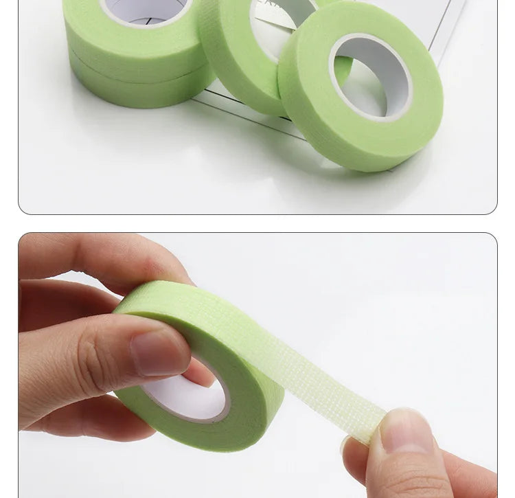 1 cinta para extensión de pestañas, cinta microporosa para pestañas, suministros para extensiones, parches para pestañas no tejidos transpirables, cintas, herramientas de maquillaje