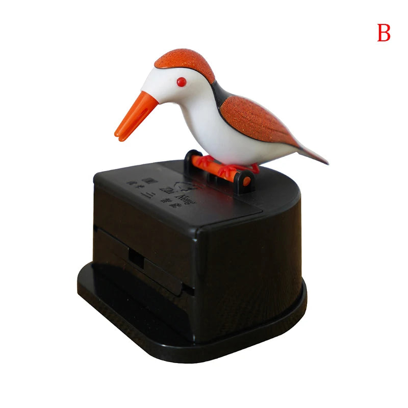 1 distributeur de cure-dents en forme d'oiseau mignon, cadeau de nettoyage des dents, matériau de haute qualité, boîte automatique de cure-dents en forme d'oiseau