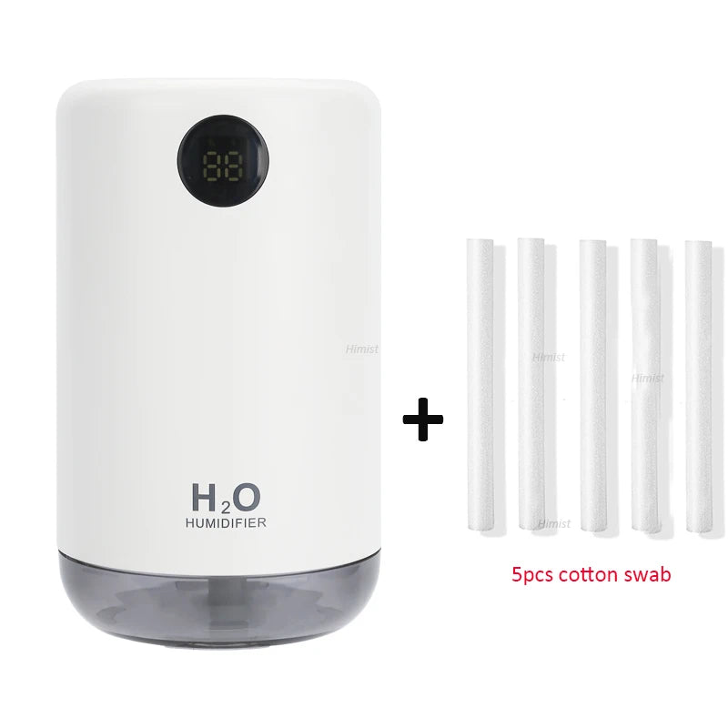 Humidificador de aire ultrasónico inalámbrico, 500 ml, 2000 mAh, portátil, difusor de niebla aromática, batería de larga duración, humidificador de aromaterapia