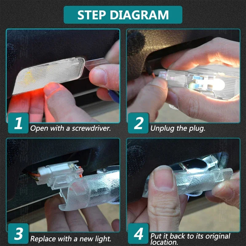 2Pcs Car Door Welcome LED Light Laser Projector Lamps Decor Accessories For Nissan X-trail T30 T31 2004 2005 2006 2007 2008-2014