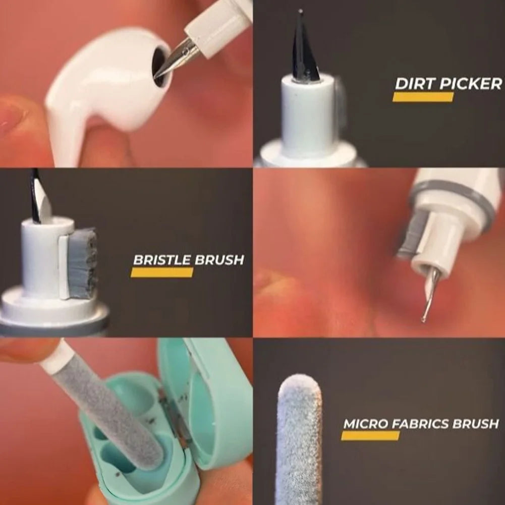 3 in 1 Earphone Cleaner Brush Kit Camera Phone Tablet Laptop TV Screen Cleaning Tools Headset Cleaning Pen Brush Flocking Sponge