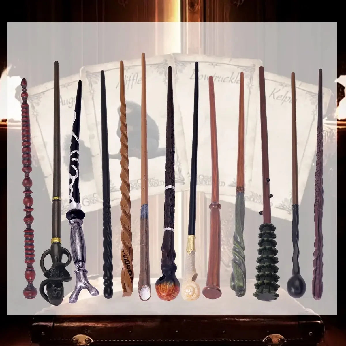 36 Styles Harry Magic Wand Resin Material Built in Steel Core Dumbledore Staff Cosplay Voldemort Props Christmas Gift Kid