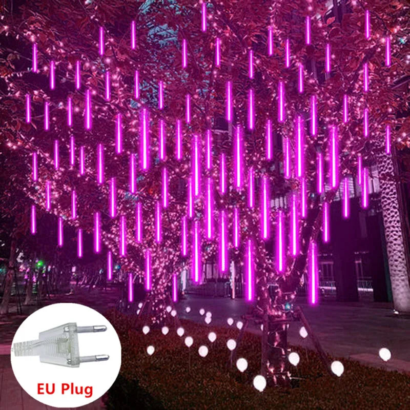 30/50cm Holiday Meteor Shower LED String Lights Christmas Falling Rain Lights Snow Falling Icicle Cascading Light Waterproof New
