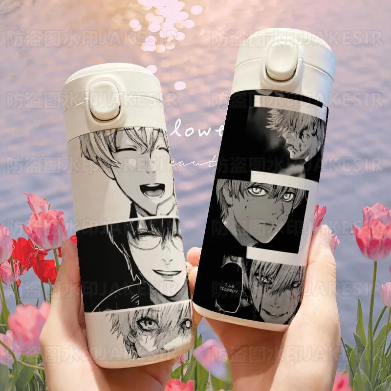 Tokyo Ghoul Tokyo Ghoul Water Cup Anime Peripheral Cute Cartoon Stainless Steel Thermos Cup Kawaii Large Capacity Kettle New