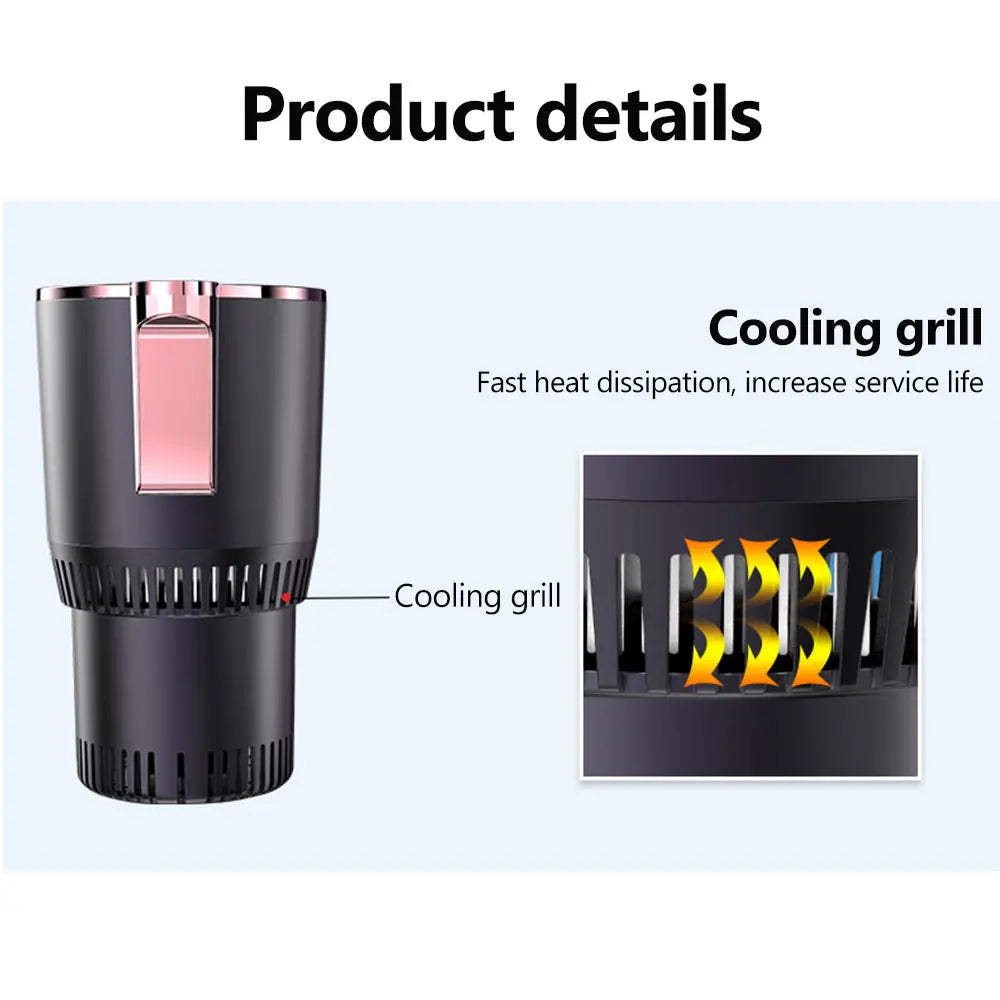 Portavasos para coche con pantalla táctil de 12 V, para bebidas frías y calientes, con pantalla digital inteligente, para el hogar, para acampar y viajar