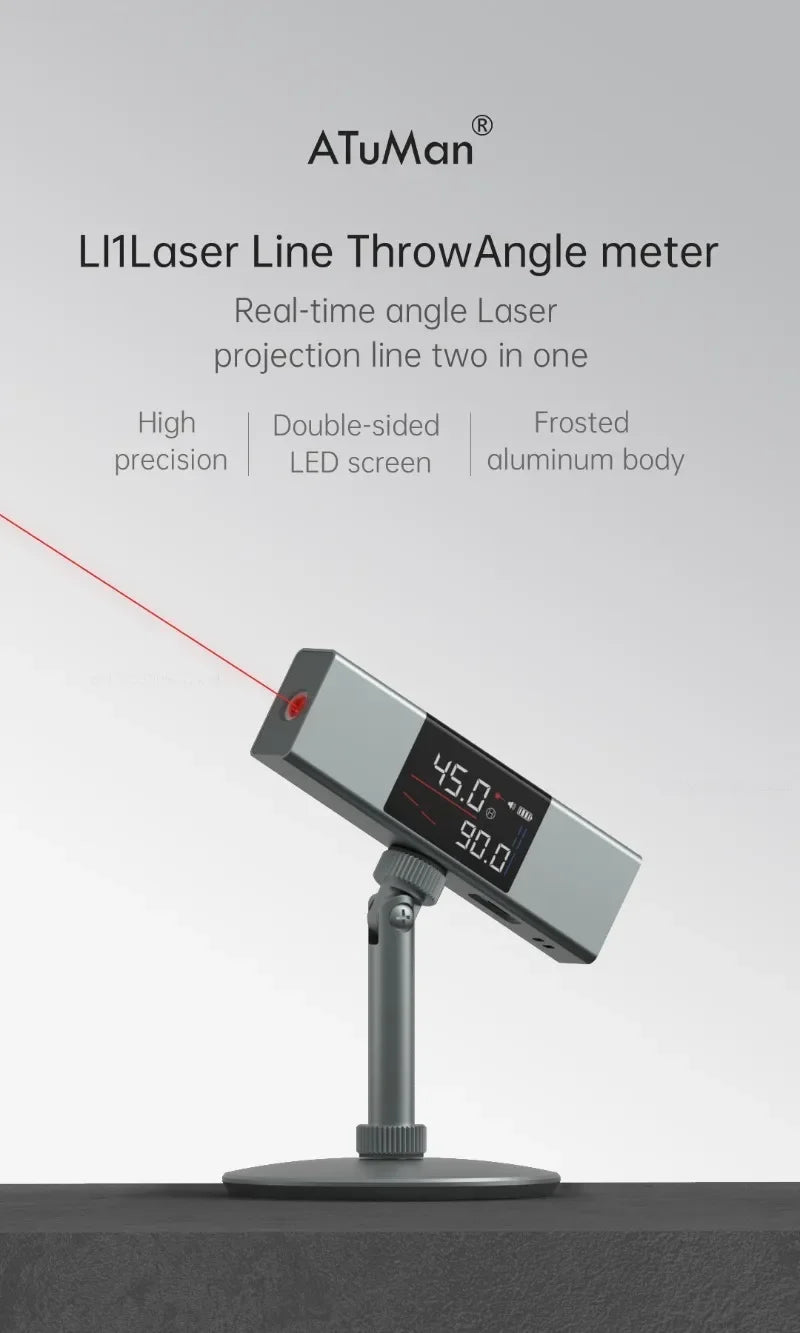 Xiaomi Duka Rapporteur laser Inclinomètre numérique Mesure d'angle 2 en 1 Niveau laser Règle Jauge Outils de construction Règle d'angle