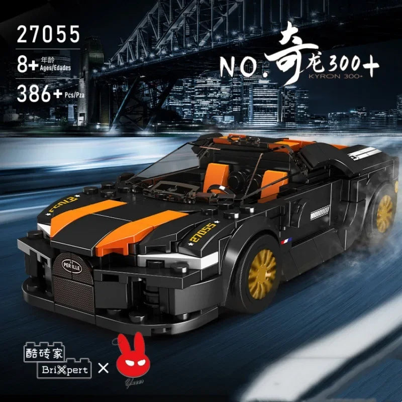 Yuxing-modelo mini-coche famoso, modelo de carreras deportivas, ocho cuadrículas, juguetes educativos para niños, bloques de construcción ensamblados