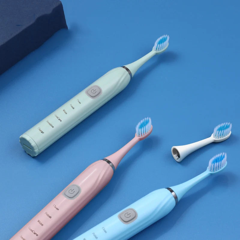 Sonic Electric Toothbrush 5 Mode USB Charger Timer Brush Rechargeable Deep Clean Tooth Brushes Replacement Heads Set For Adults