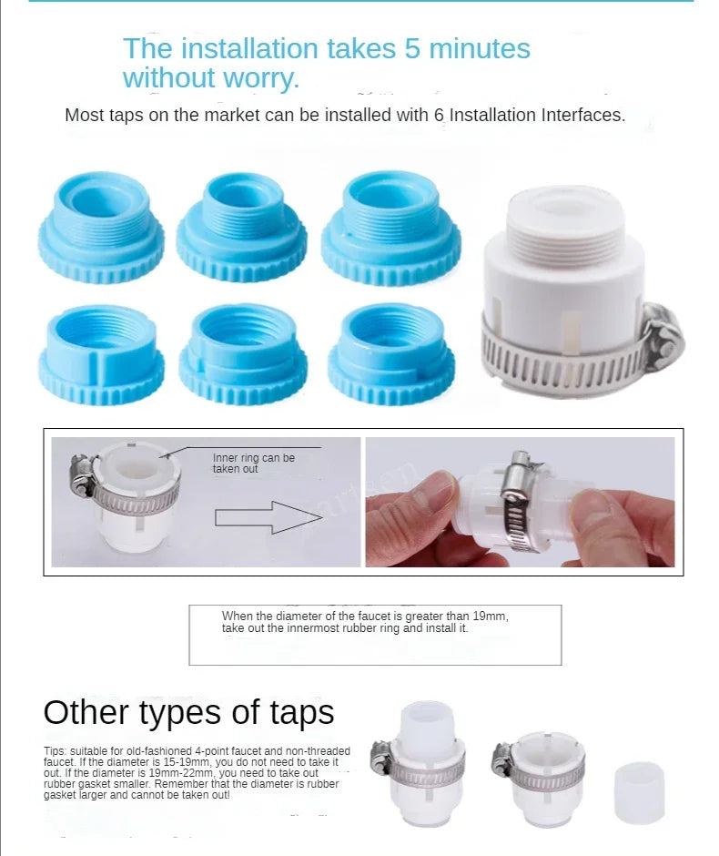 Tap Water Filter Washable Replacement Kitchen Faucet Long Lasting Filtro Water Purifier Tap Filter Chlorine