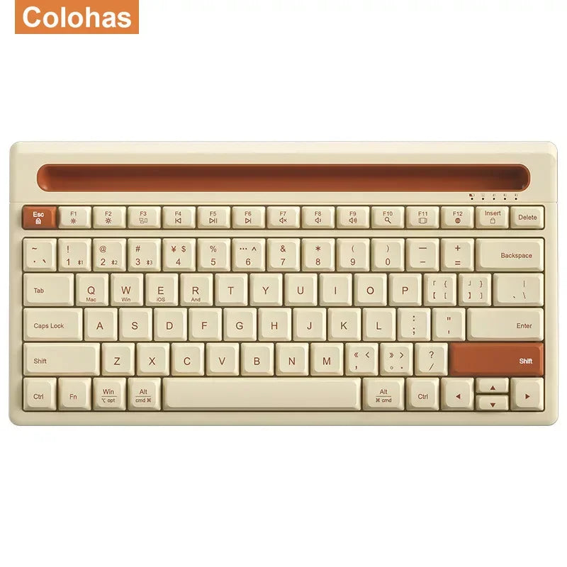 New Wireless Bluetooth Keyboard 87 Keys Three-mode Silent Mini Mute Keyboard For Notebook IPad Laptop Desktop Tablet Computer