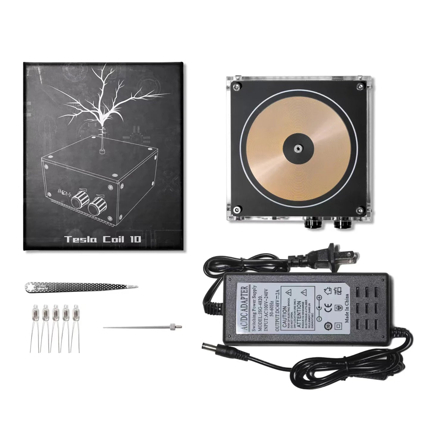 Tesla Coil Musical Speaker Artificial Lightning Bluetooth Music Tesla Coil Arc Plasma Wireless Transmission Experiment Model