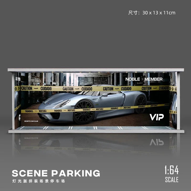 1/64 Simulated Parking Lot Model Classic Static Car Bburago Alloy Diecasting Vehicles Miniature Scene Assembly Display Frame Toy