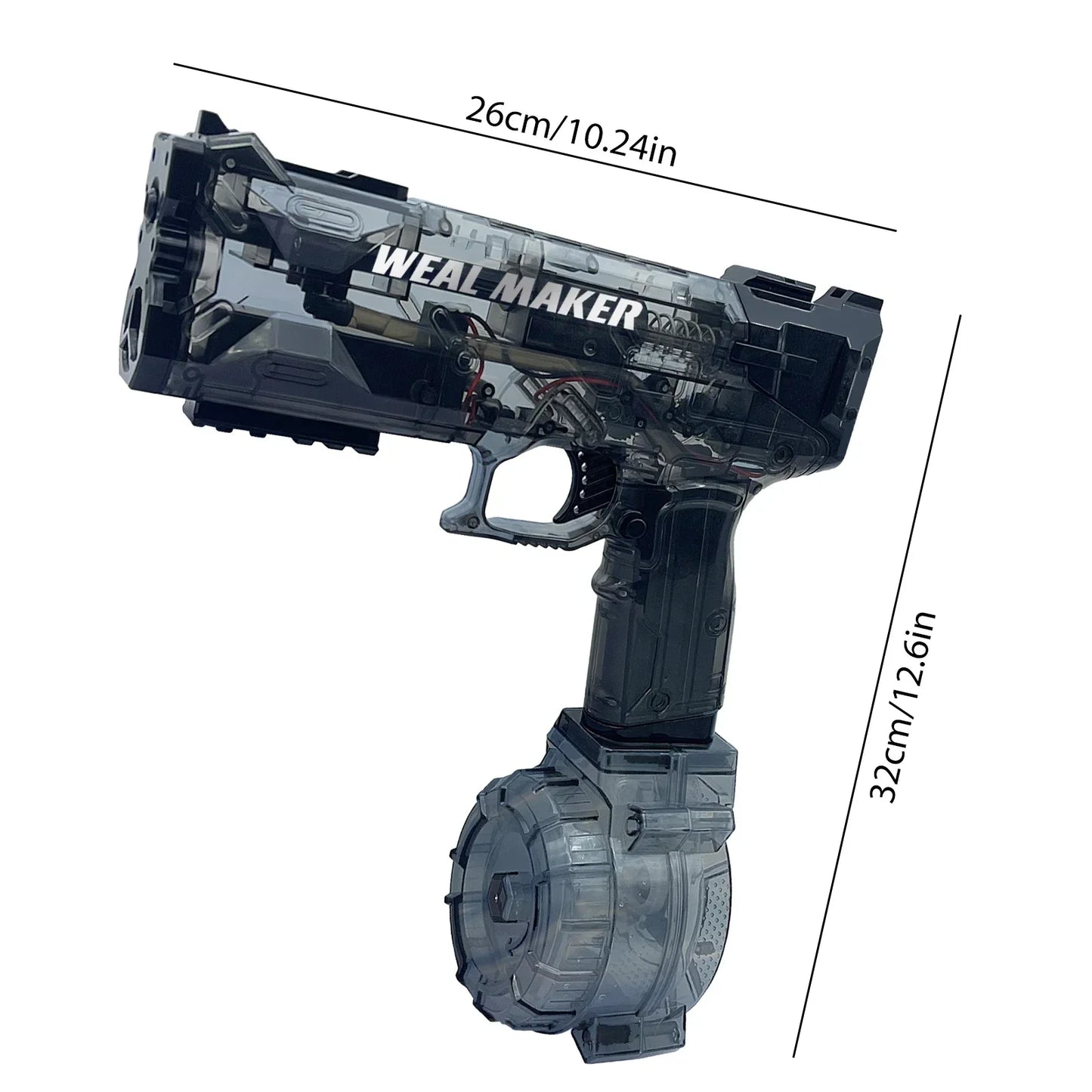 Transparent Glock Full Automatic Squirt Water Gun Spray Blaster Electric Water Pistol Toy Summer Pool Outdoor Toy for Kids Adult
