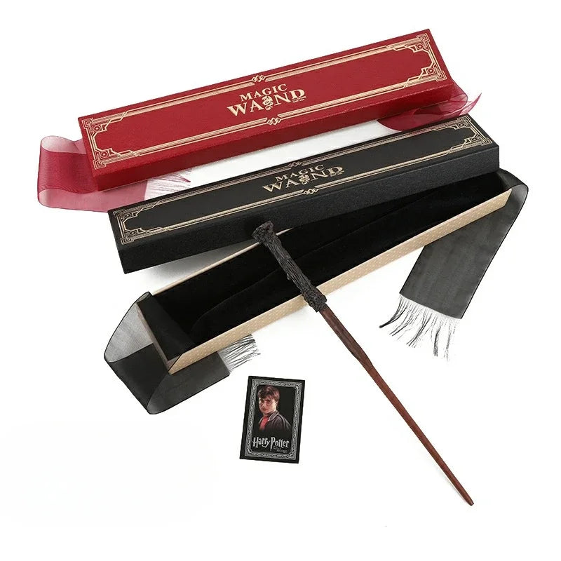 21styles Harry Magic Wand with Hot Stamping Ribbon Box Character Cards Resin Material Cosplay Hermione Prop Voldemort Potter Toy