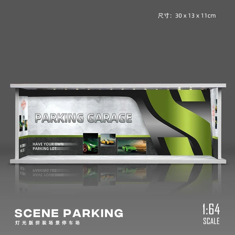 1/64 Simulated Parking Lot Model Classic Static Car Bburago Alloy Diecasting Vehicles Miniature Scene Assembly Display Frame Toy