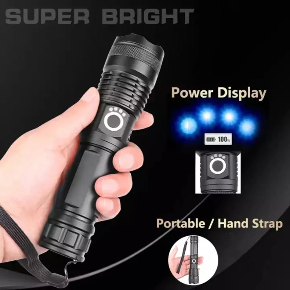 Super Bright LED Scuba Diving Flashlight P50 Underwater Waterproof UCB Rechargeable-Tactical Torch Lamp Spearfishing Lantern