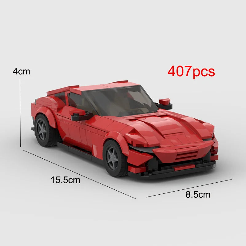 2022 Hot MOC Speed City Car Champion Racer Classic Supercar Building Blocks Brick Racing Super Technique Creative Garage DIY Set