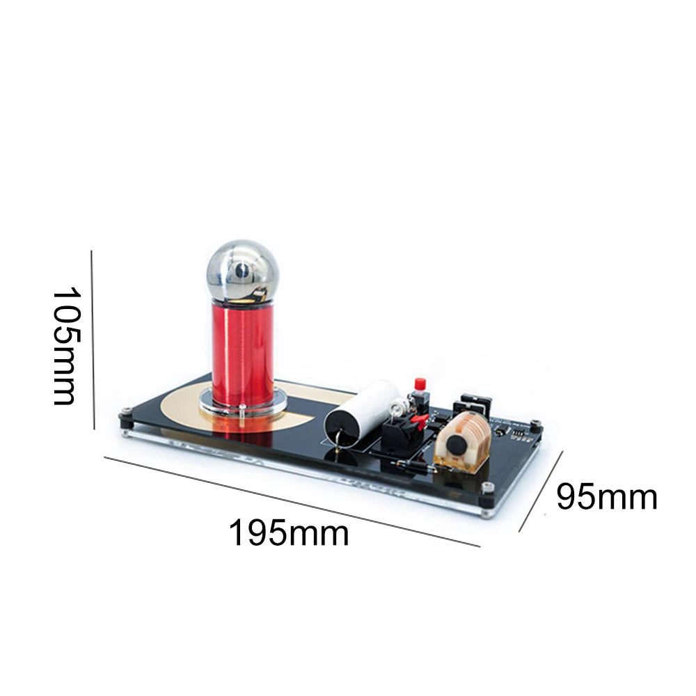 Tesla Coil DIY Kit Touchable Plasma Ball Spark Gap Arc Generator for Physics Teaching Science Experiment Model 9V Power Adapter