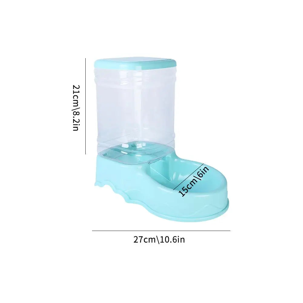 1 cuenco para beber y comedero automático para mascotas, capacidad de 3,8 l, cubo grande para almacenar alimentos, combinación de suministros para mascotas U2w3