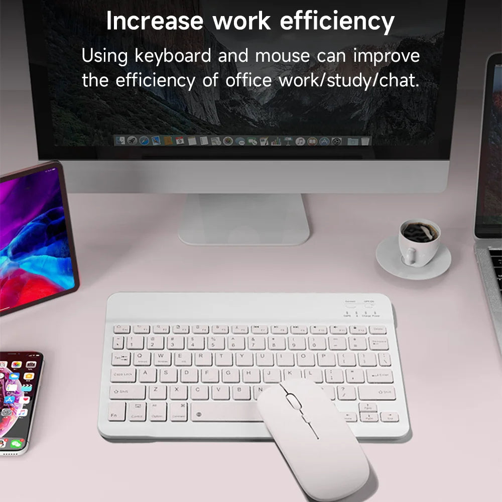 Teclado inalámbrico para iOS, Android, Windows, iPad, teclado Air Mini Pro, teclado Bluetooth, ratón para Apple, Xiaomi, Huawei, tableta