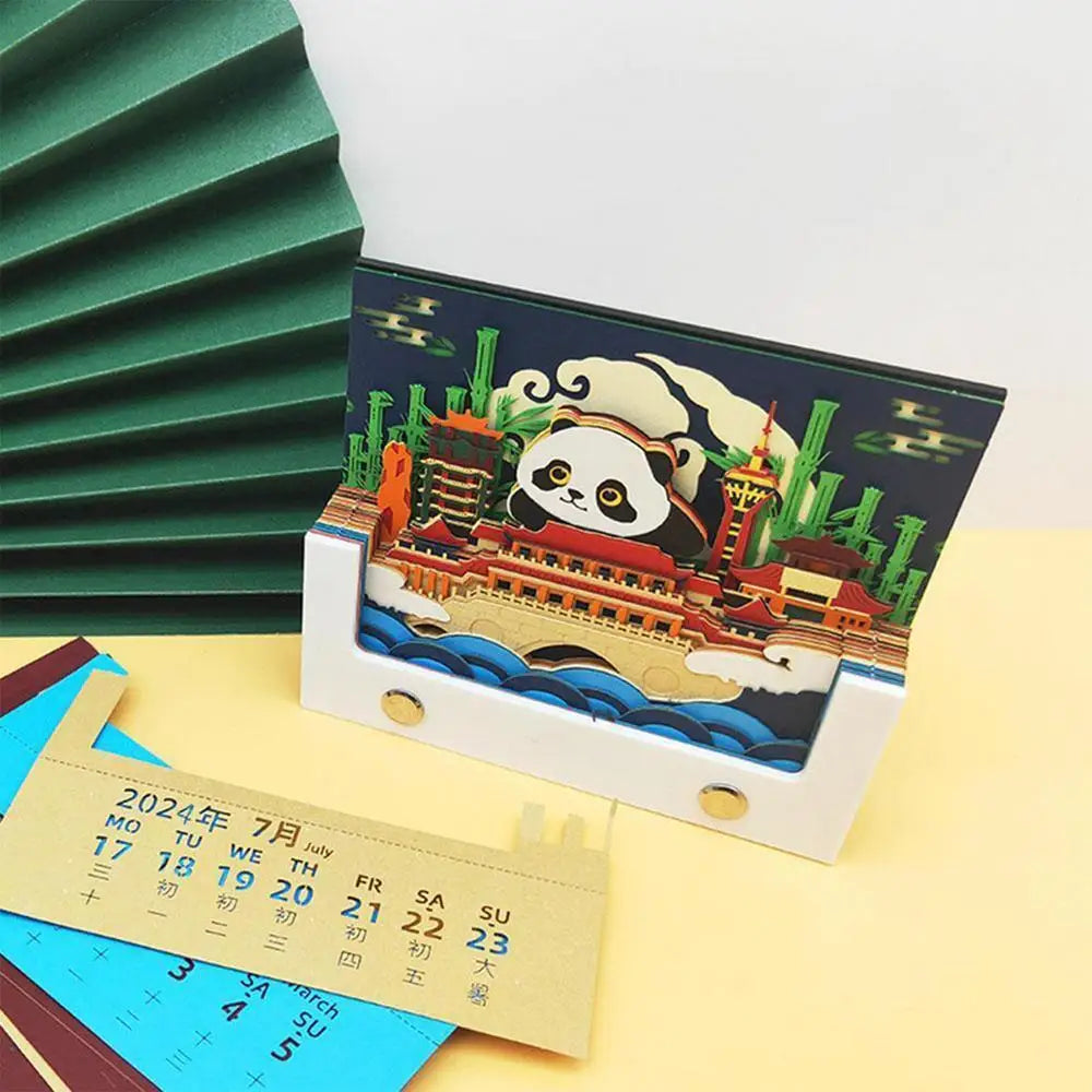 3D Art Calendar Cityscape 3D Calendar Writable Memo Pad Paper Carving Gifts For Living Room Study Room Bedroom Classroom