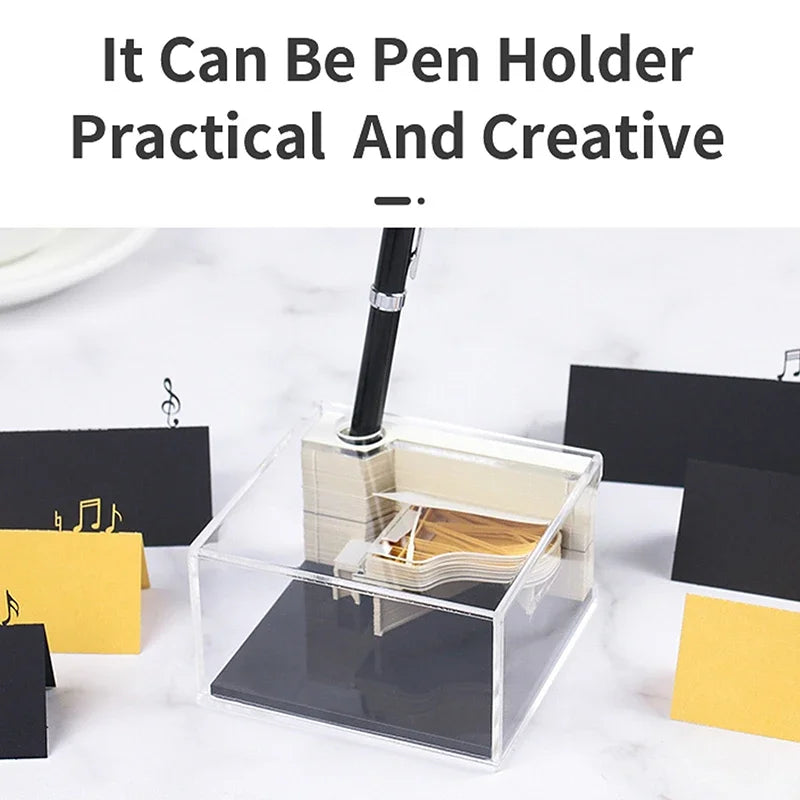 3D Piano Table Calendar Memo Pad Creative Exquisite Handicrafts Souvenirs DIY Desk Decoration New Year Gift for Office School
