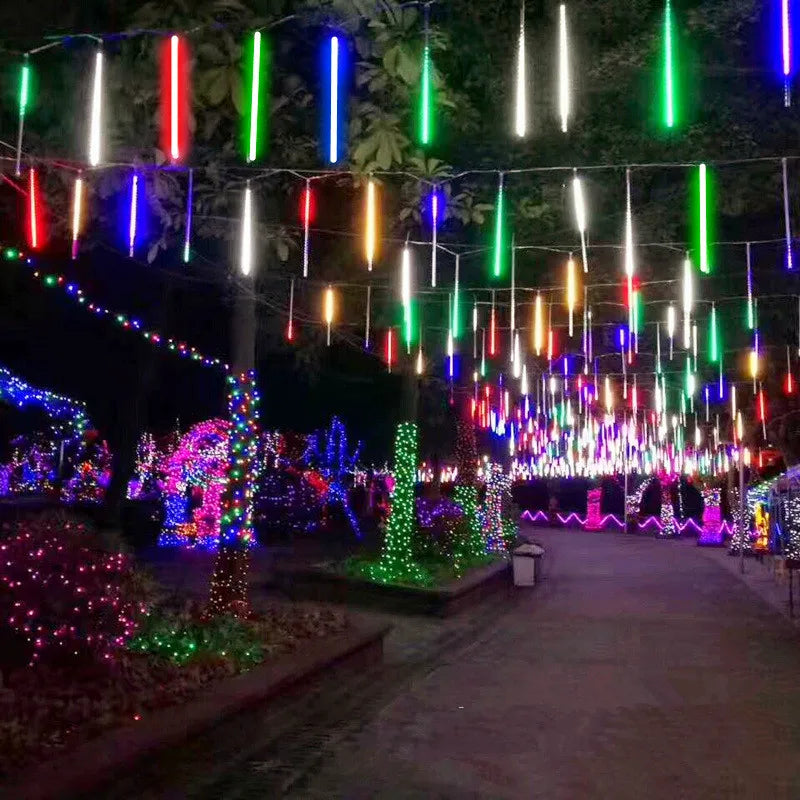 30/50cm Holiday Meteor Shower LED String Lights Christmas Falling Rain Lights Snow Falling Icicle Cascading Light Waterproof New