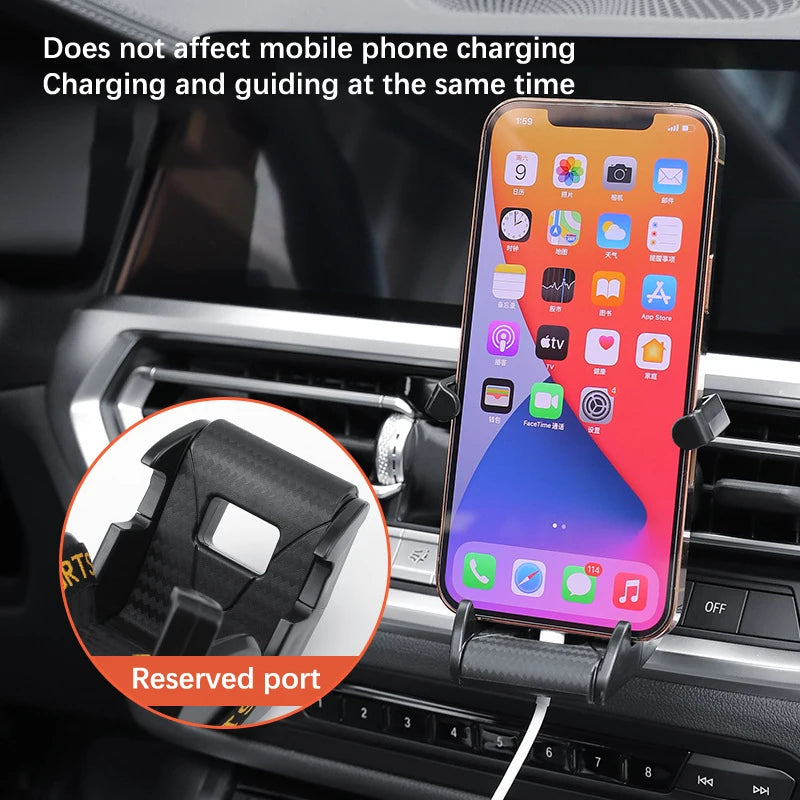 360 Carbon Fiber Pattern Racing Seat Shaped Car Phone Bracket GPS Support For Different Phone Models Air Vent Universal Tools