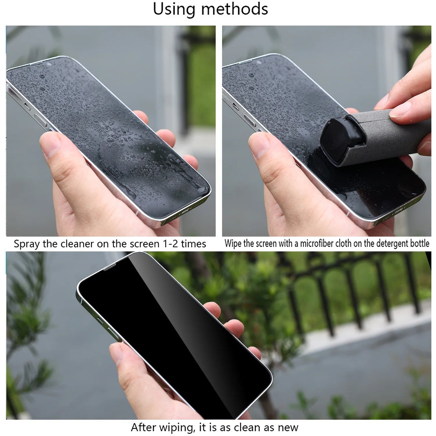 2In1 Microfiber Screen Cleaner Spray Bottle Set for Phone Ipad Screen Dust Removal Clean Cloth Wipe Iphone Cleaning Glasses Wipe