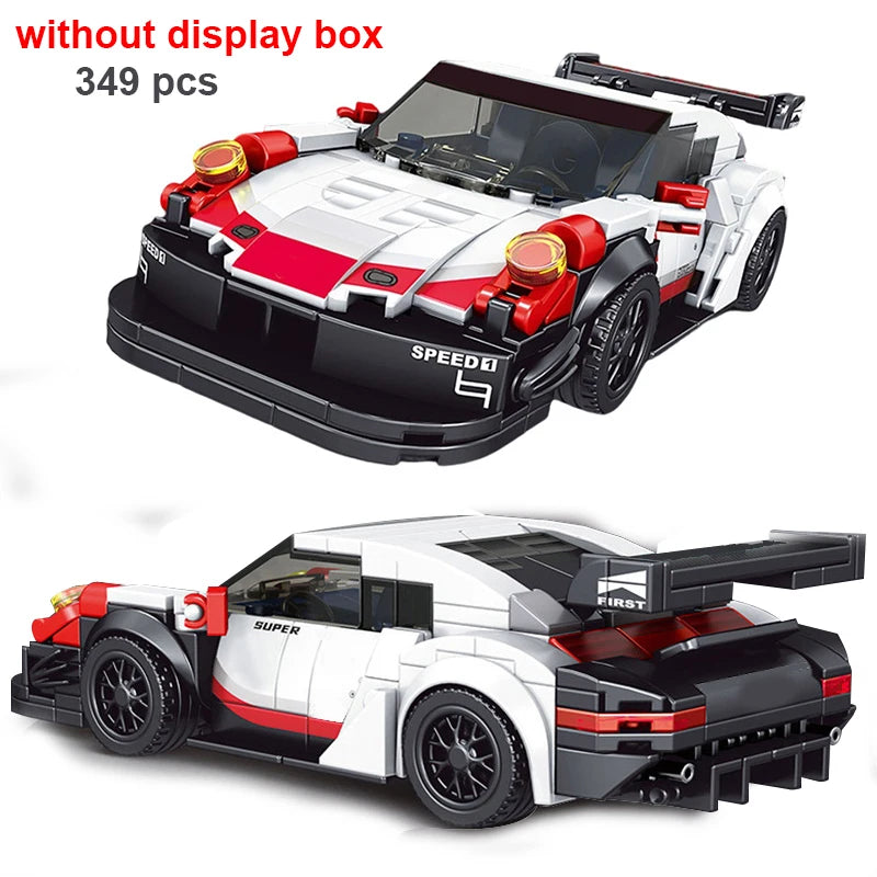 Technical Moc Car City Speed Champion Sports Car Racing Vehicle Building Blocks Brick Educational Construction Toys