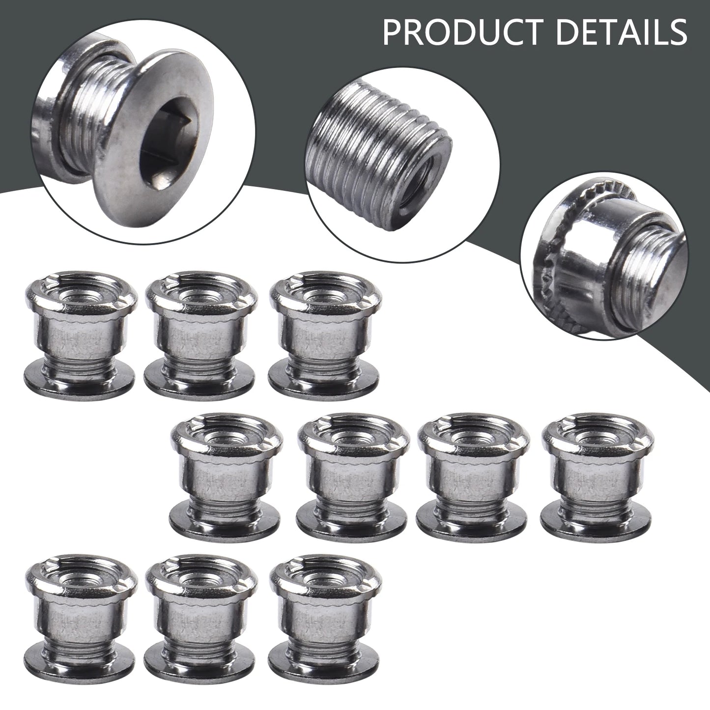 10 piezas de pernos para bielas de bicicleta, pernos simples, dobles y triples, tornillos de acero para platos y platos, tornillos para platos y tuercas, accesorios para bicicletas