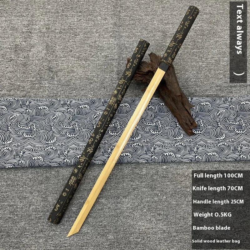 Tai Sword Katana Oriental Draw Sword with Sheath Tang Hengdao Wooden Sword Ancient Style Children's Toy Bamboo Wooden