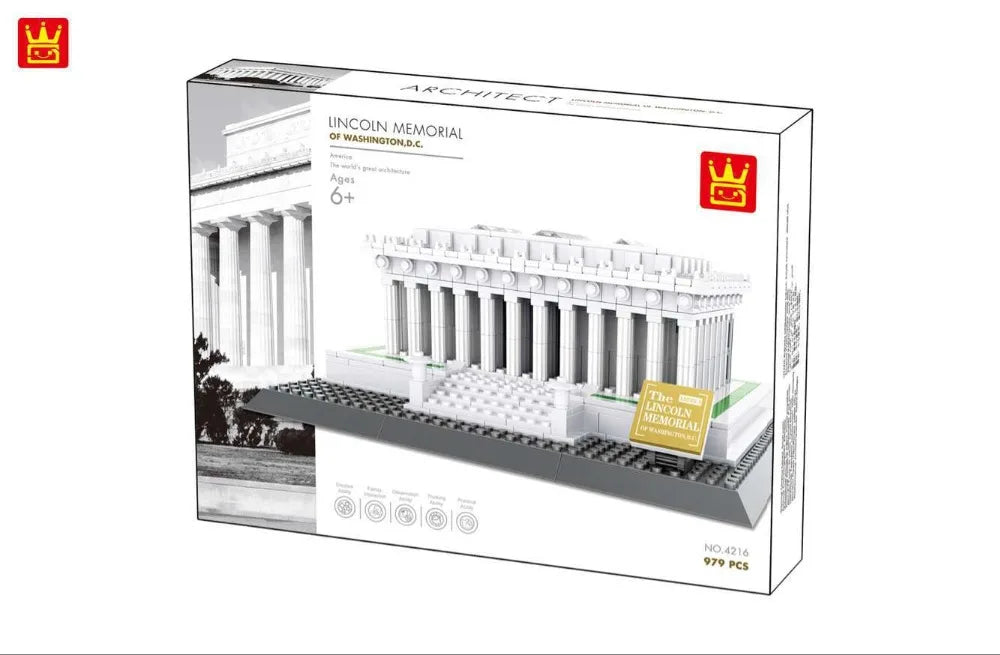 Wange Blocks World Architecture Building Bricks Trevi Fountain Model Pyramid Educational Toys for Children Gifts 4210-4224