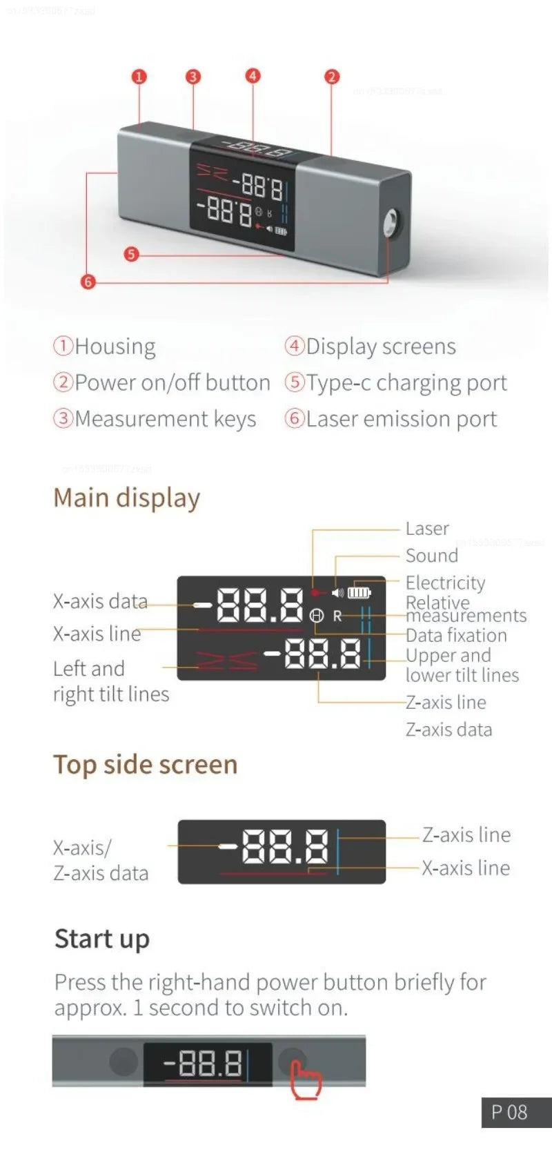 Xiaomi Duka Rapporteur laser Inclinomètre numérique Mesure d'angle 2 en 1 Niveau laser Règle Jauge Outils de construction Règle d'angle