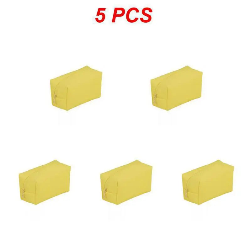 1 ~ 10 piezas de neceser pequeño para mujer, de piel sintética, resistente al agua, con cremallera, bolsa de maquillaje, organizador de maquillaje de viaje, estuche de belleza