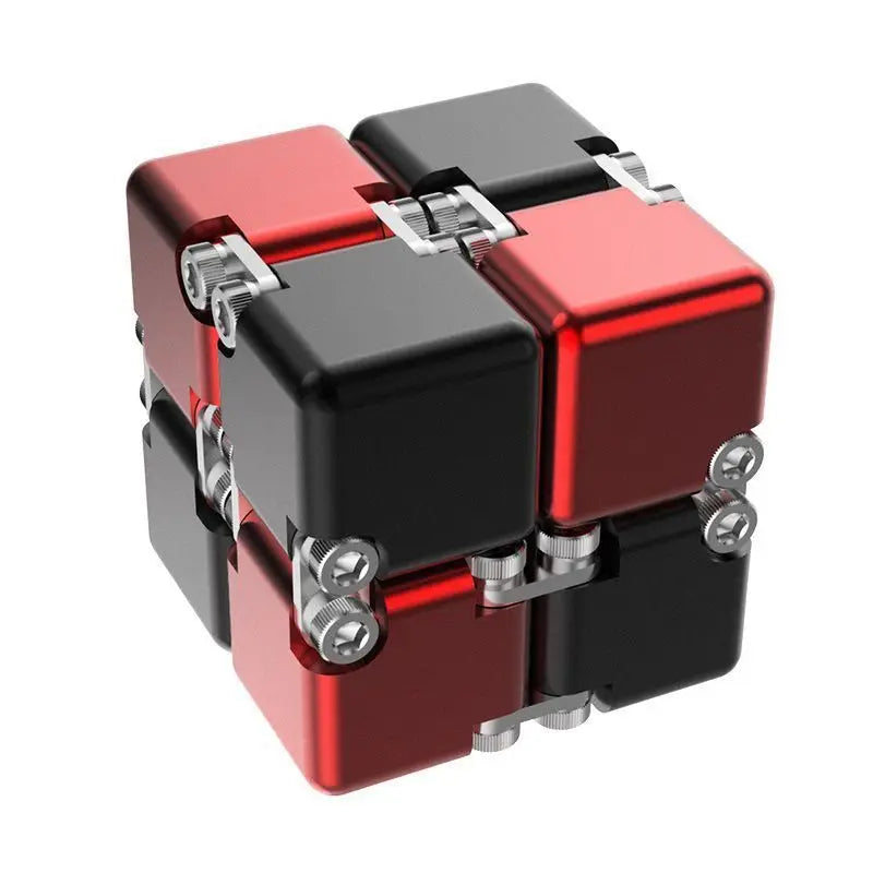 Tiktok Pop Fun Decompression Toys Alloy Infinity Magic Cube Finger Toy Office Flip Cubic Puzzle Stress Relief Cube Block Gift