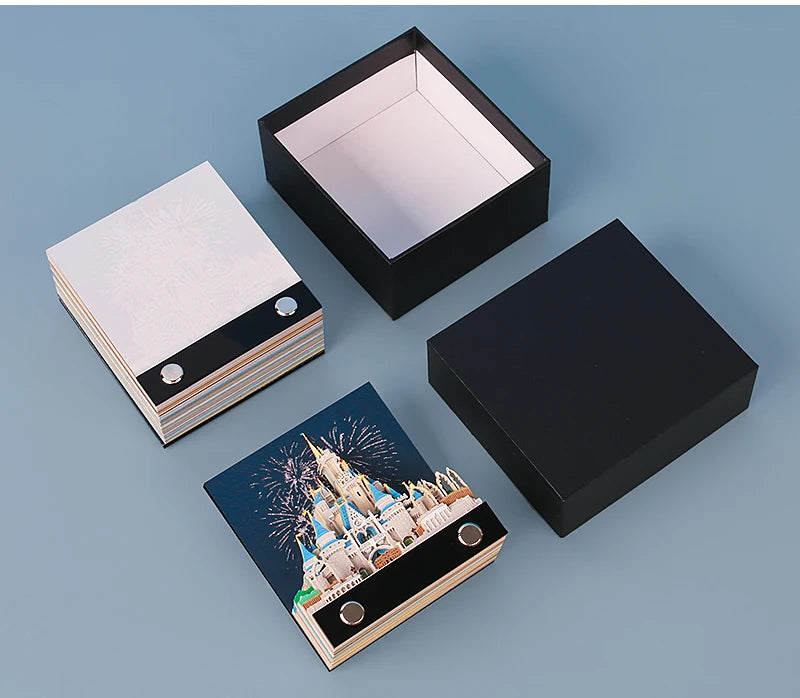 Omoshiroi 3D Note Design Castle Fairy Tale Memo Pad 3D Sticky Notes Princess Scrapbooking Kawaii Accessories Party Favors Gift