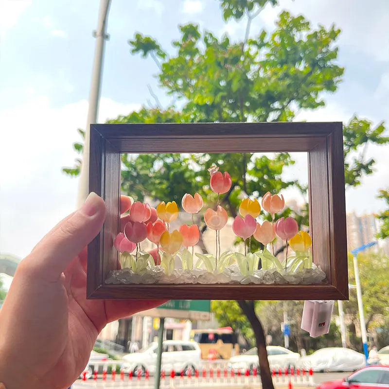 Tulip Nightlight Photo Frame Eternal Flower Home Decor DIY Cute Ornaments Birthday Gift Valentine's Day Surprise Christmas