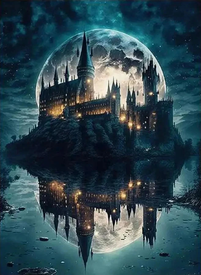 5d Diy Diamond Art Painting Kits Harry Potter Hogwarts Castle Moon Embroidery Jewelry Home Decor Cross Stitch Cartoon Kids Gift