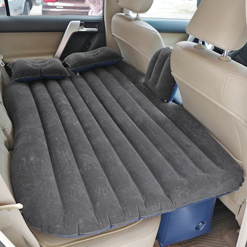 Suministros para el interior del automóvil, colchón inflable para el asiento trasero del automóvil, articulado/dividido con flocado graduado, 135 x 80 cm