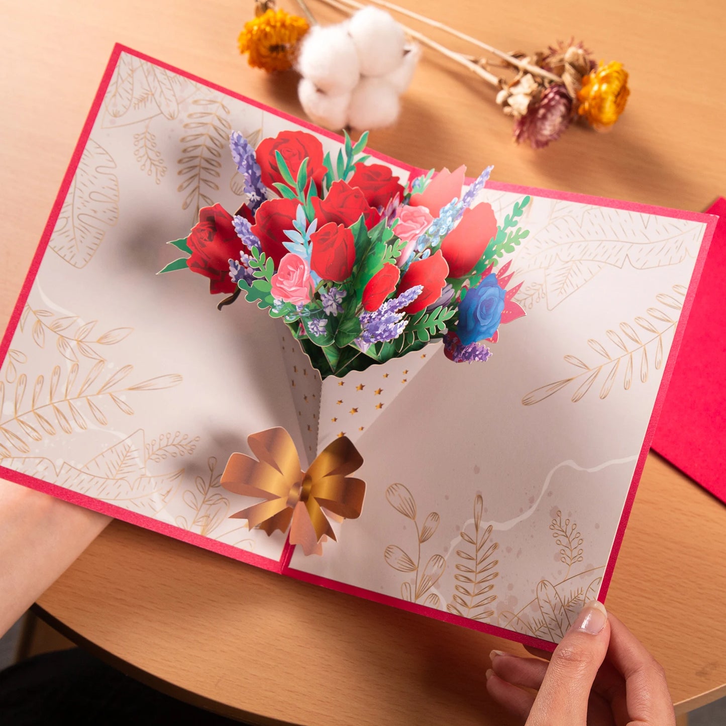 3D Pop-Up Cards Flowers Birthday Card Anniversary Gifts Postcard Maple Cherry Tree Wedding Invitations Greeting Cards