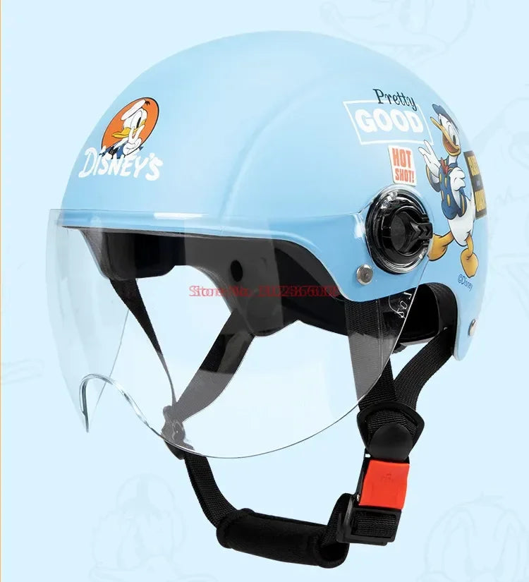 Summer Disney Donald Duck Motorcycle Super Light Open Face Helmet For Children Adult Helmet Safety Protective Helmet Gift Toy