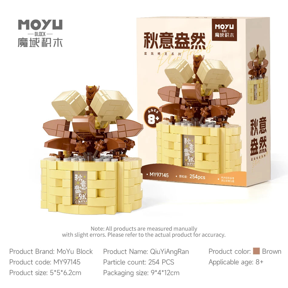 Potted Flower Basket Building Blocks Creative Bonsai Plant Bouquet Model Bricks Diy Home Decoration Kids Toy Girls Holiday Gifts