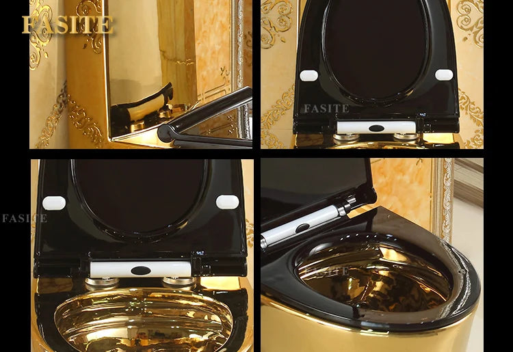 Artistic European style golden toilet siphon type deodorant toilet for adults, bathroom, household use
