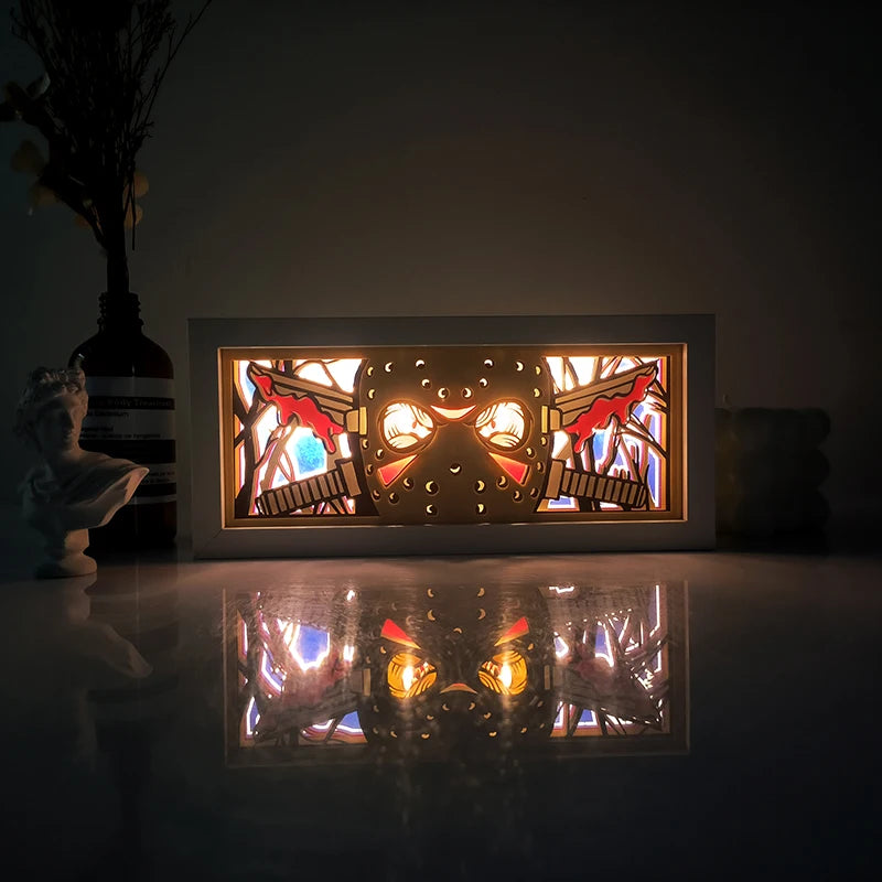 Anime One Piece Paper Cut Shadow Box Light Remote control model multiple colors Gamer Bedroom Decoration party present