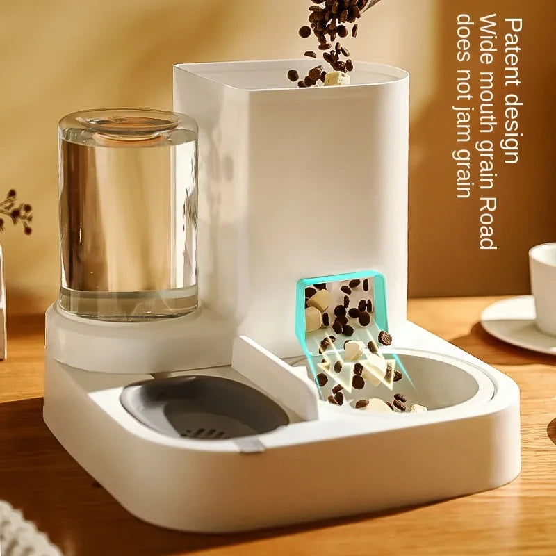 Automatic Pet Cat Feeder Drinking Water Large Capacity Water Dispenser Dry Wet Separation Cat Bowl Pet Supplies