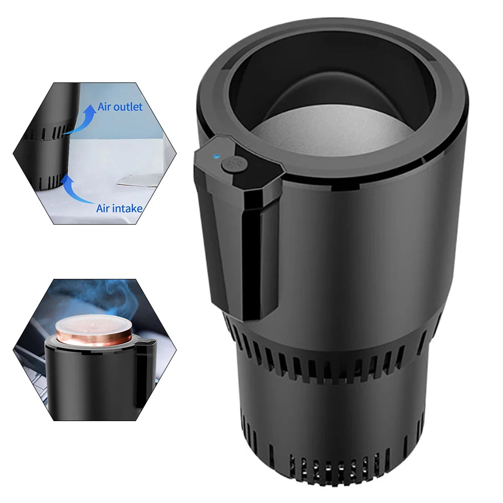 Portable Smart 2 In 1 12V Car Cup Cooler Warmer For Outdoor Travelling Mini Auto Refrigerator Cooling Heating Cup Drinks Holder