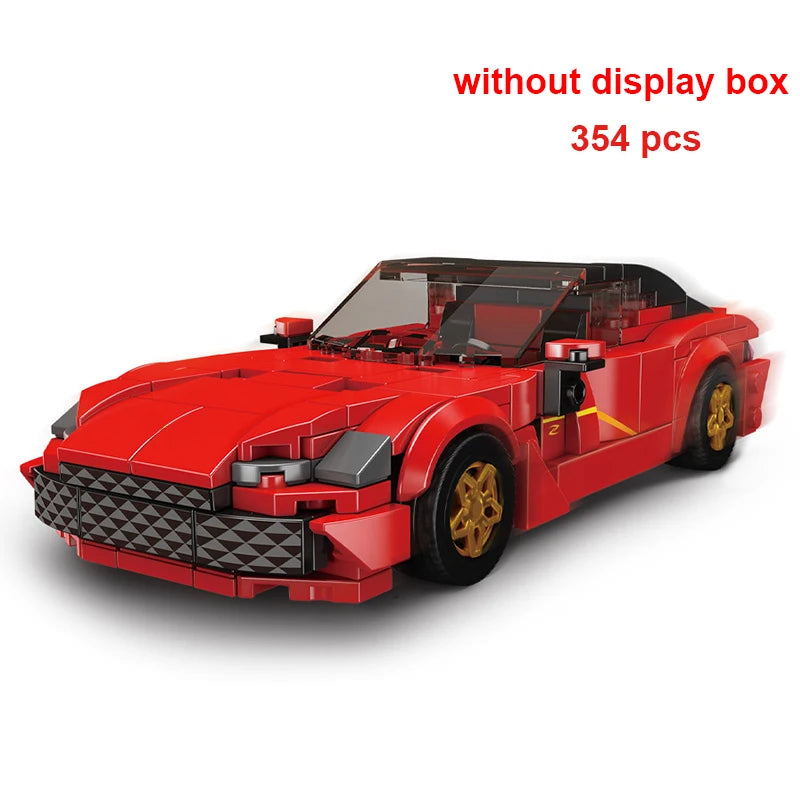Technical Moc Car City Speed Champion Sports Car Racing Vehicle Building Blocks Brick Educational Construction Toys